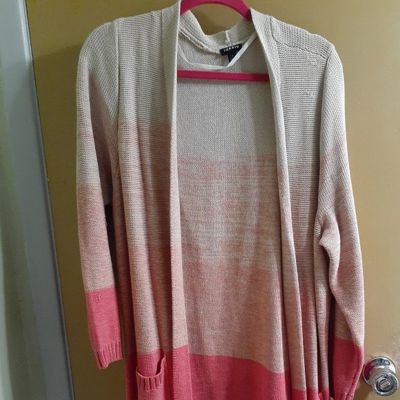 Torrid Pink Ombre Sweater Cardigan - Picture 1 of 3